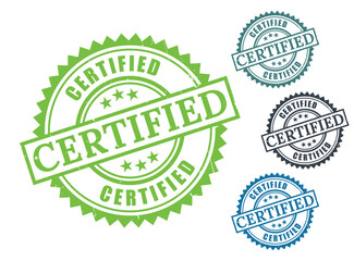Certified stamp vector graphic design elements for quality assurance and validation badges seals marks