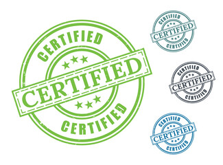 Certified stamp vector graphic for quality assurance and business accreditation seal of approval badge design