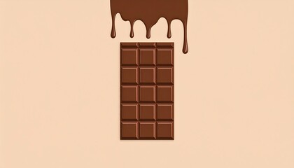 Delicious dark chocolate bars on a wooden background, perfect for a sweet coffee dessert illustration