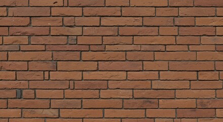 Fototapeta premium Closeup of a rustic reddishbrown brick wall with dark mortar lines and varying brick textures