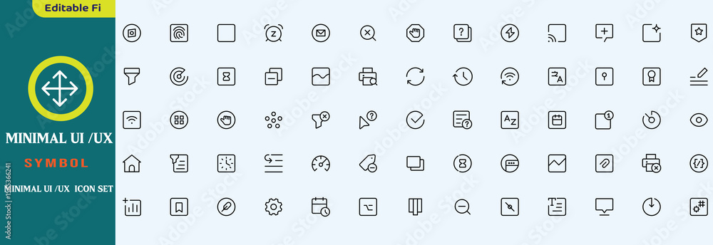 Poster minimal ui ux icon set