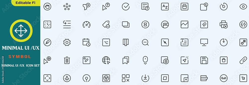 Poster minimal ui ux icon set
