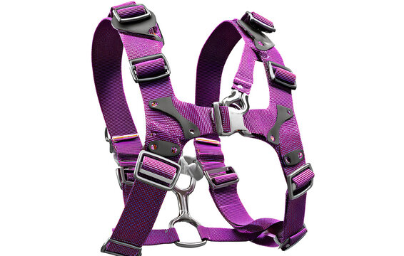 Naklejki Harness for rock climbing, in purple color, isolated on a transparent background