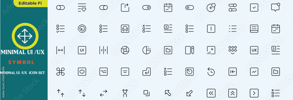 Poster minimal ui ux icon set