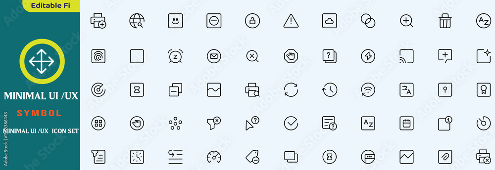 Poster minimal ui ux icon set