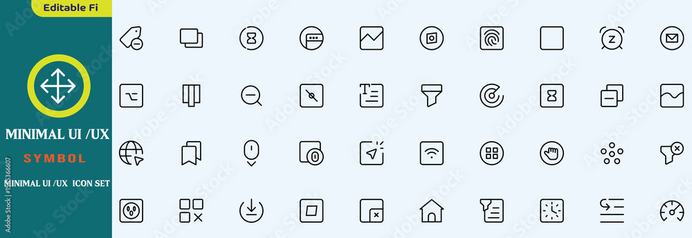 Poster minimal ui ux icon set