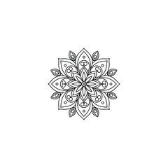 Circular pattern in the form of a mandala. Henna tatoo mandala. Mehndi style. Decorative pattern in oriental style. Coloring book page.