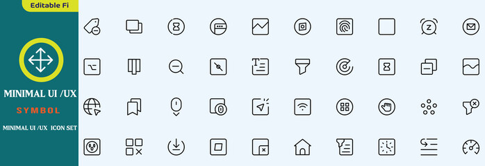 Minimal UI UX icon set