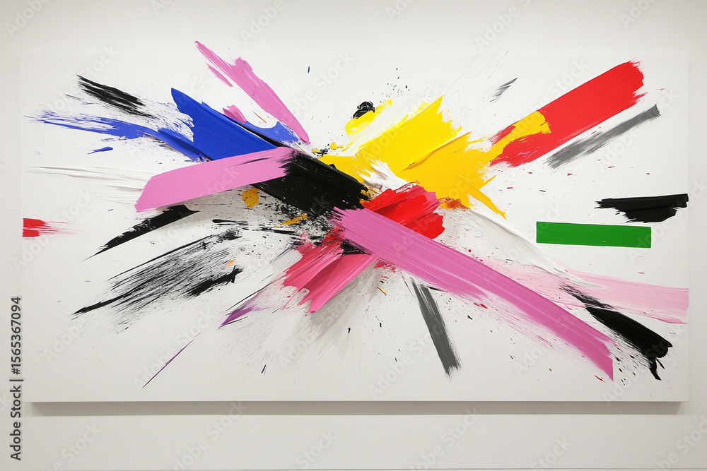 Poster contrast of chaos and order in vibrant abstract expression