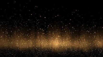 Golden sparkles rising upwards against a dark background creating a magical effect.