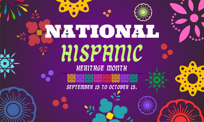 Vector illustration of national hispanic month greeting 