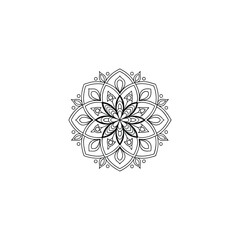 Circular pattern in the form of a mandala. Henna tatoo mandala. Mehndi style. Decorative pattern in oriental style. Coloring book page.