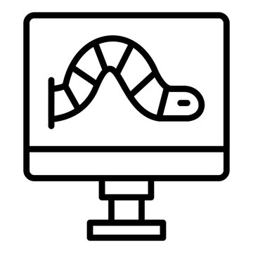 computer screen worm icon clip art preview