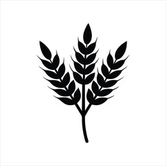  Wheat Plant Silhouette Icon Vector Design
