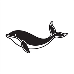 Obraz premium blue whale silhouette vector illustration