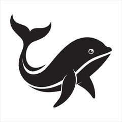 Obraz premium blue whale silhouette vector illustration