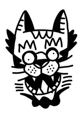 Abstract animal head, comic style, wild and fun design