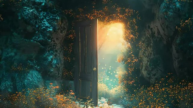 a door to a fantasy world footage