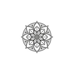 Circular pattern in the form of a mandala. Henna tatoo mandala. Mehndi style. Decorative pattern in oriental style. Coloring book page.