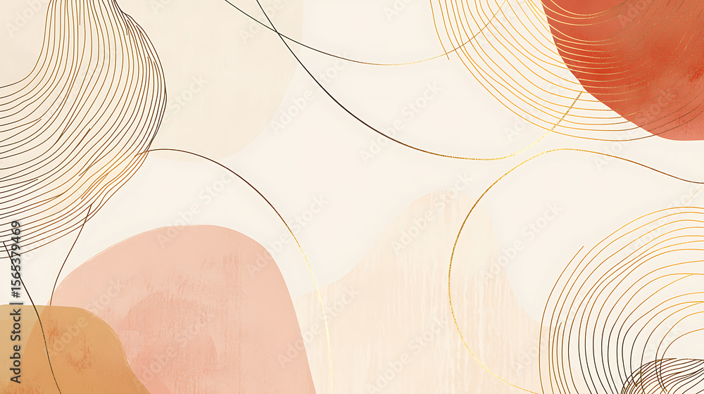 Poster a colorful abstract background with a gold border