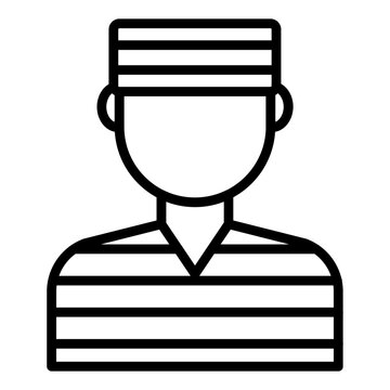 striped prisoner icon clip art preview