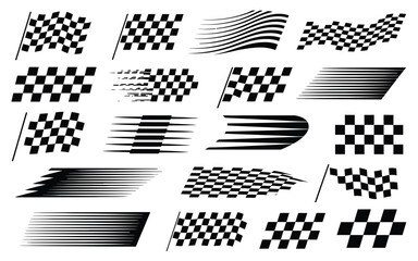 Black and White Motorsport Silhouette Vector Pack