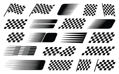 Racing Flags & Speed Line Vector Collection