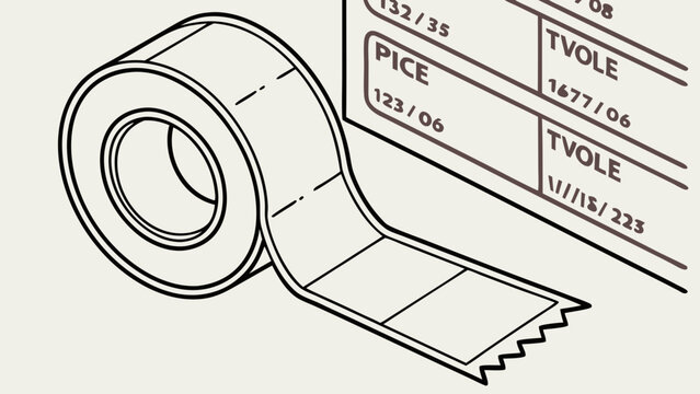 Explore adhesive label roll vector illustration for product labeling and packaging solutions today online now