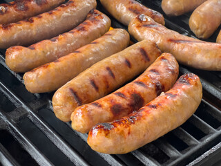 Close Up of Juicy Grilled Sausages