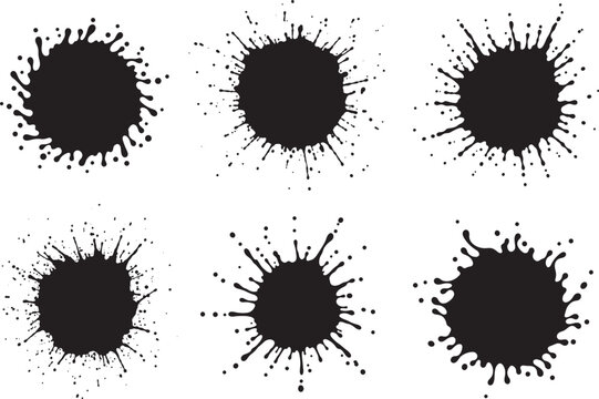 Abstract splash effect silhouette vector illustration