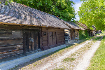 Traditional Wooden Wine Cellars near Kalnik, Croatia