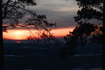 sunset over the river