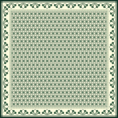 Hijab scarf flower abstract pattern.Ethnic geometric ornament with frame motif border hijab pattern.Design for fabric,print,scarves,shawl,kerchief,bandana,clothing,pareo,pillows,tablecloth,decoration.
