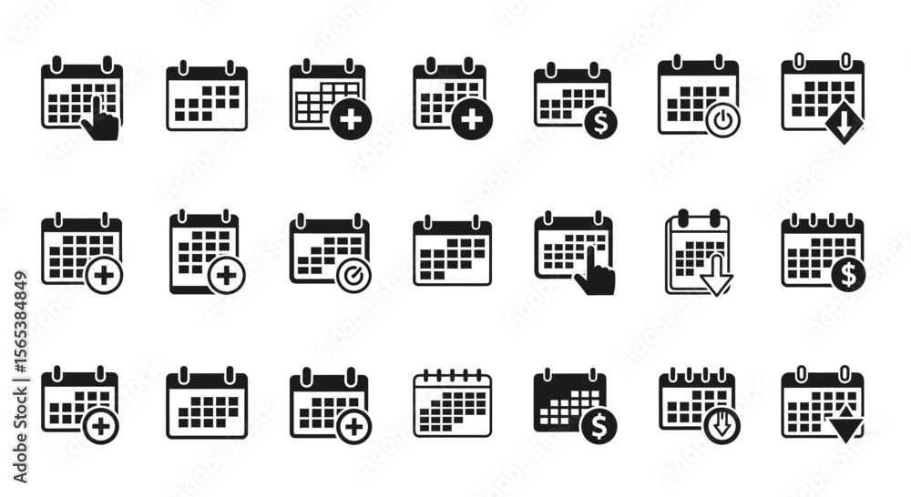 Poster essential vector graphic icon set for modern digital interface design comprehensive collection cover