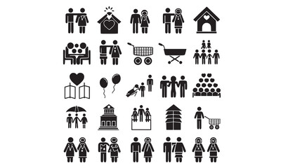 Fototapeta premium Family Life Icon Set