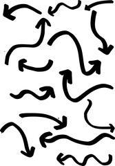 Hand-Drawn Arrows Collection,Assorted Sketch Arrows,Wavy and Curved Arrows Set,Directional Doodles,Artistic Arrow Pack