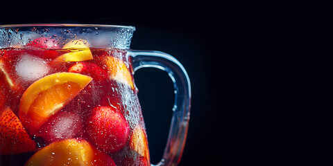 Fresh fruit beverage, sangria close up