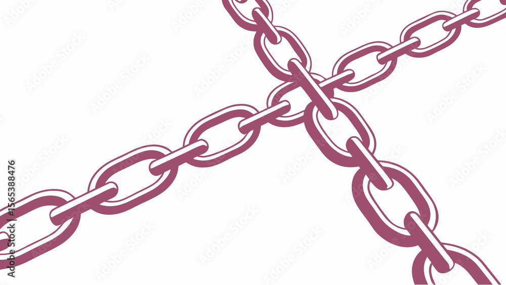 Poster chain link vector graphic illustration representing strength connection security and teamwork concep