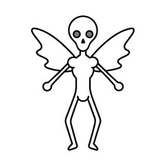 bone fairy creature outline in line art vector