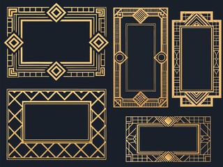 Elegant golden frames in a seamless pattern, perfect for vintage or antique photo and art decoration on any wall