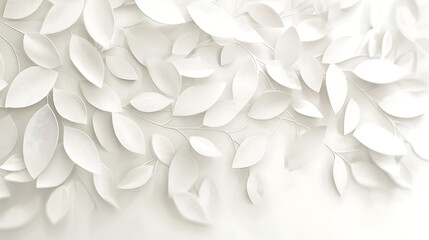 Fototapeta premium A white background with a leafy pattern