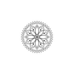 Circular pattern in the form of a mandala. Henna tatoo mandala. Mehndi style. Decorative pattern in oriental style. Coloring book page.