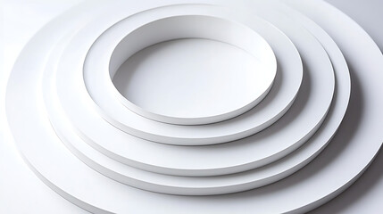Obraz premium A white circle is surrounded by four other circles