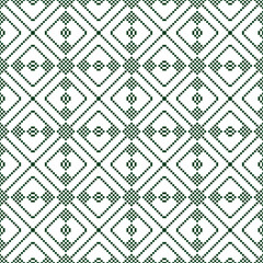 Pixel green seamless geometric pattern. Pixel pattern for clothes