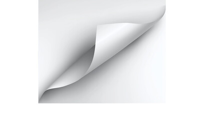 Realistic curls of the corners of a paper page on a transparent background with shadow, curled corners of a sheet of paper. The white edges of the vector stickers are curved. Corners of paper scroll