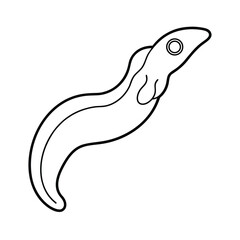 flatworm outline vector illustration