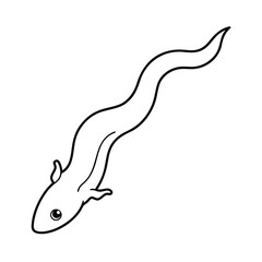 flatworm outline vector illustration