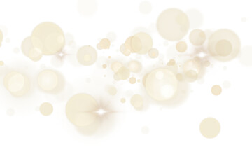 Abstract golden shining bokeh isolated on transparent background.Christmas glowing bokeh confetti and sparkle overlay texture for your design.