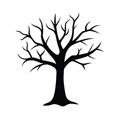 Halloween tree black vector silhouette design