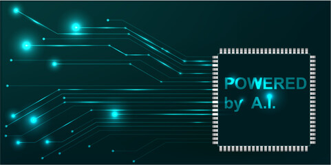 Artificial Intelligence Chip background Concept  Powered by AI